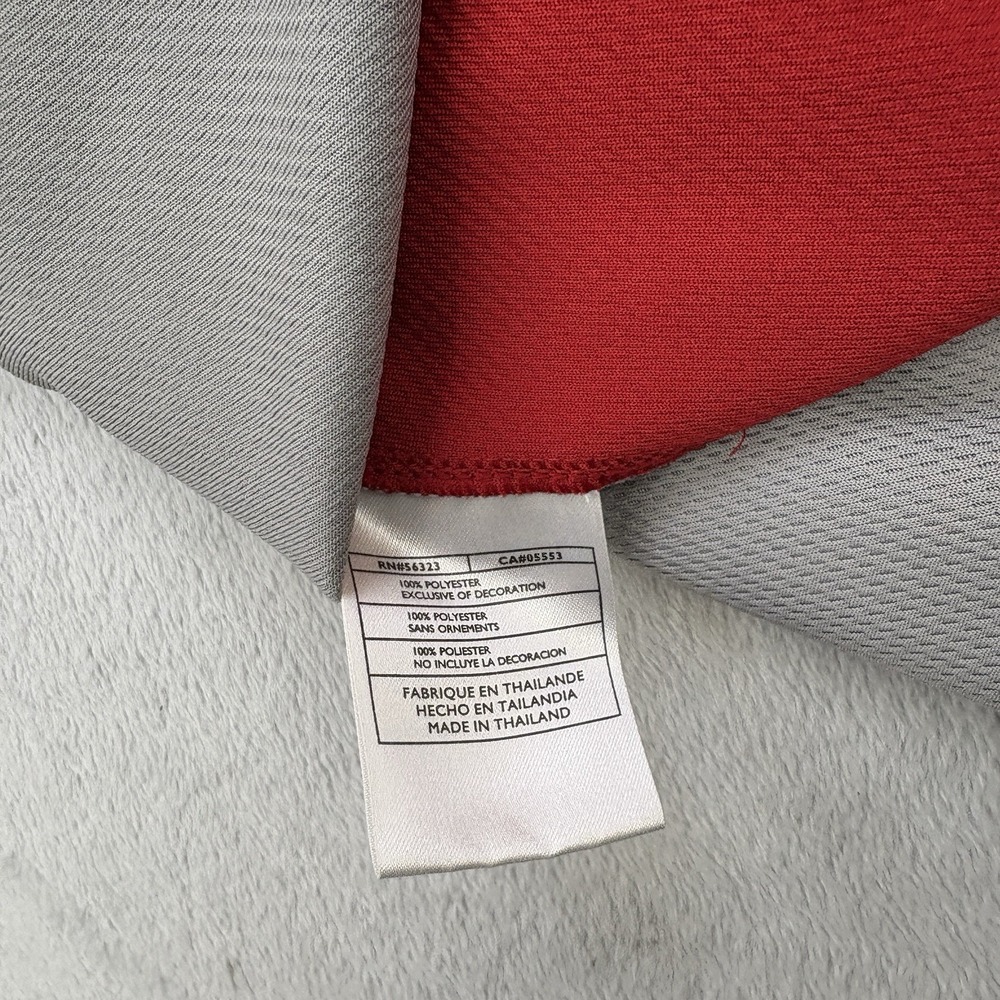 Vintage Nike Shirt Mens XXL Gray Red Jersey Sweatshirt Mesh Y2K Center Swoosh - Picture 7 of 11
